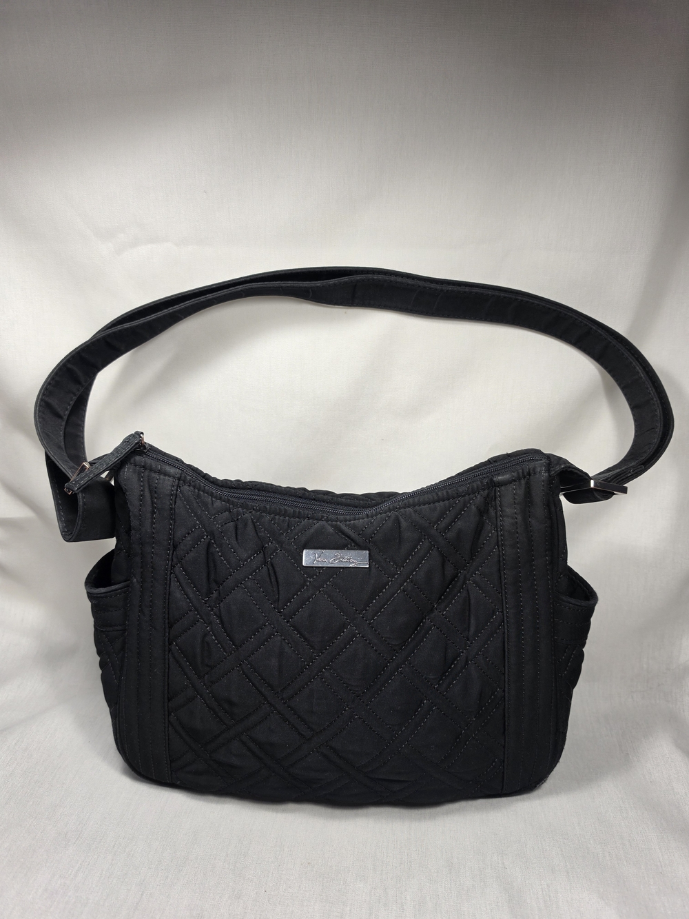 Vera Bradley Quilted Black Shoulder Bag Purse Adjustable Strap Crossbody